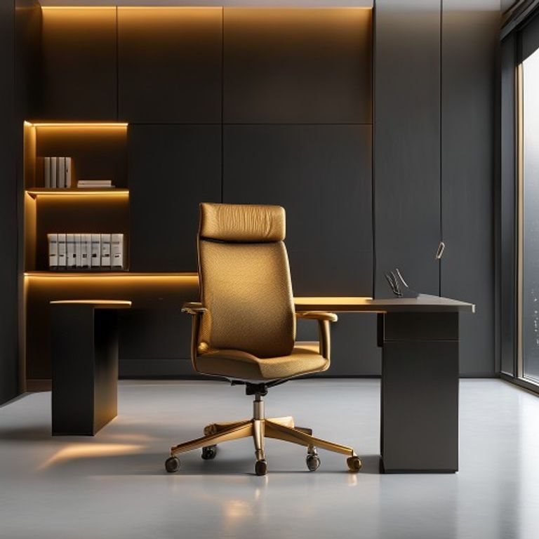 Modern office workspace with natural light and organized desk setup