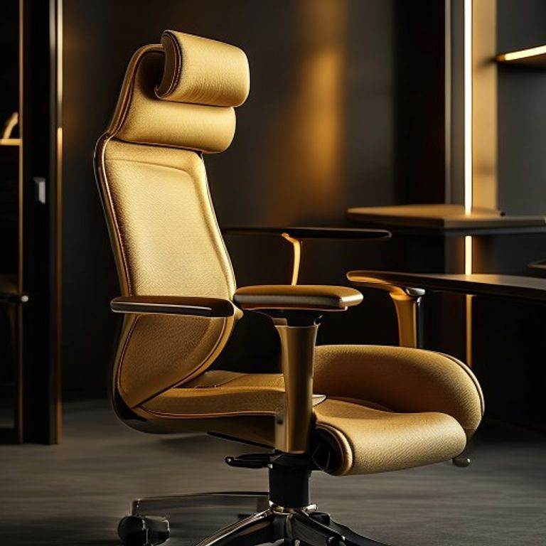 Ergonomic workstation with proper monitor height and chair positioning